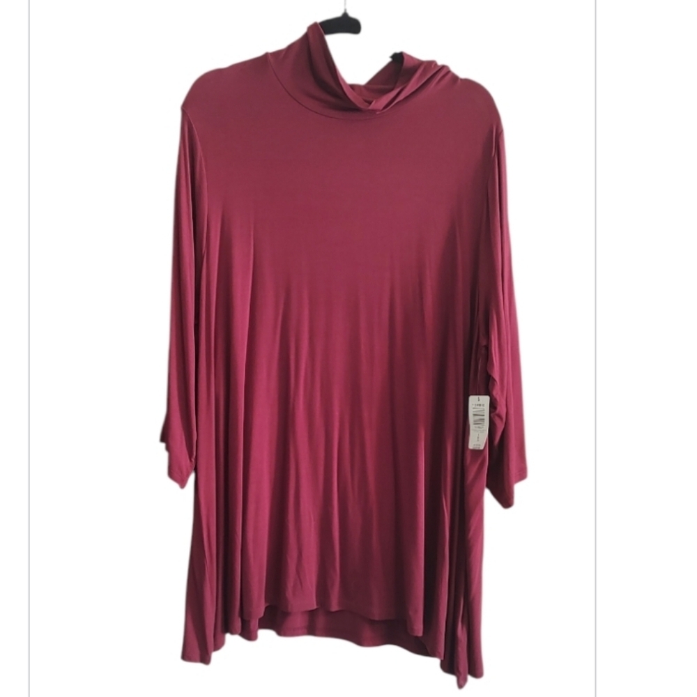 Torrid Burgundy High Neck 3/4 Sleeve Tunic Size 4X